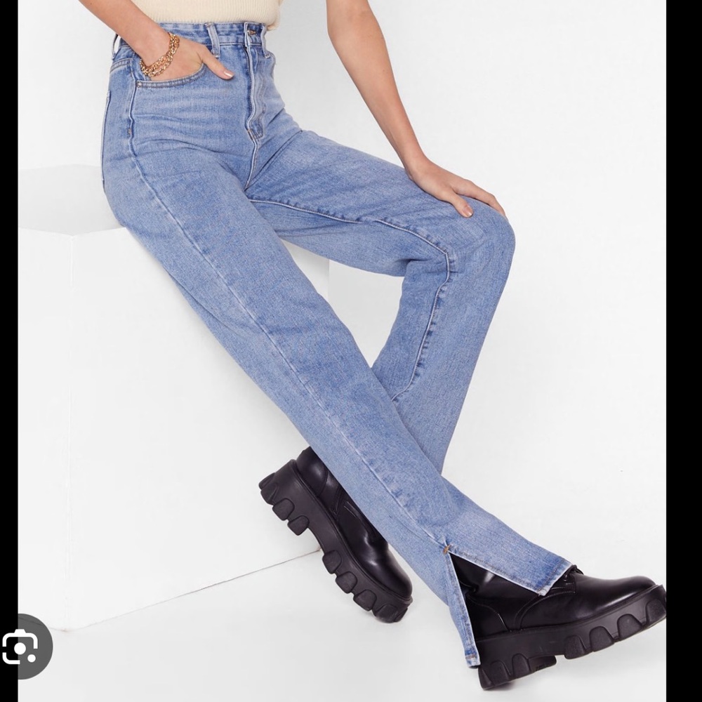 Nasty Gal Wide Leg Jeans w Split Hem